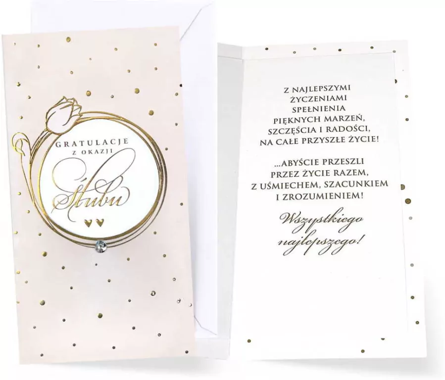 Karnet. Gratulacje  z okazji ślubu - tantis.pl