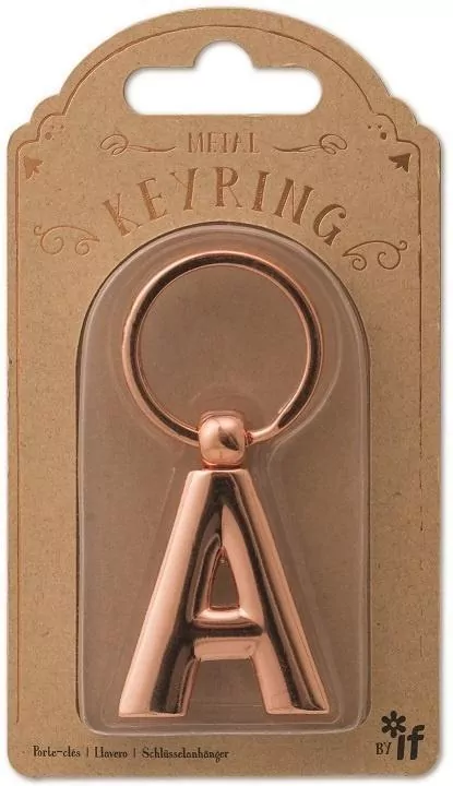 Metalowy brelok do kluczy litera A Keyring - tantis.pl