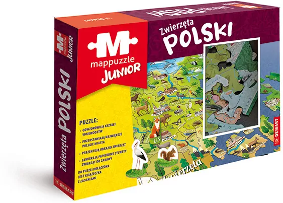 Mappuzzle Junior. Zwierzęta Polski - tantis.pl
