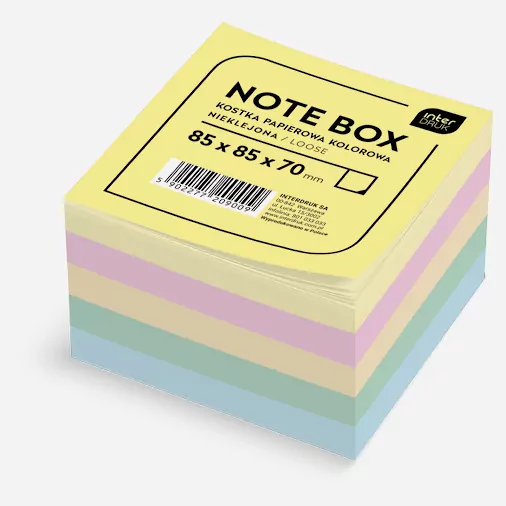 Kostka papierowa kolorowa 85x85x70 mm nieklejona - tantis.pl