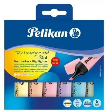 Zakreślacz 490 Pastel 6 kolorów - tantis.pl