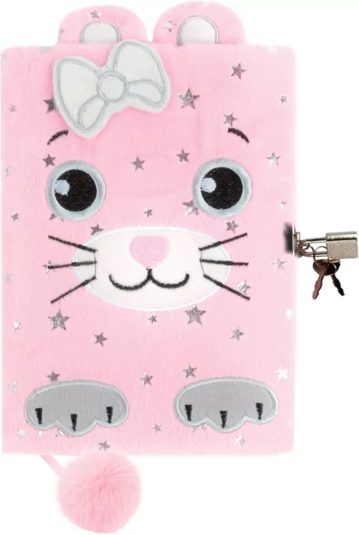 Pamiętnik pluszowy z kłódką Kotek DERFORM - tantis.pl