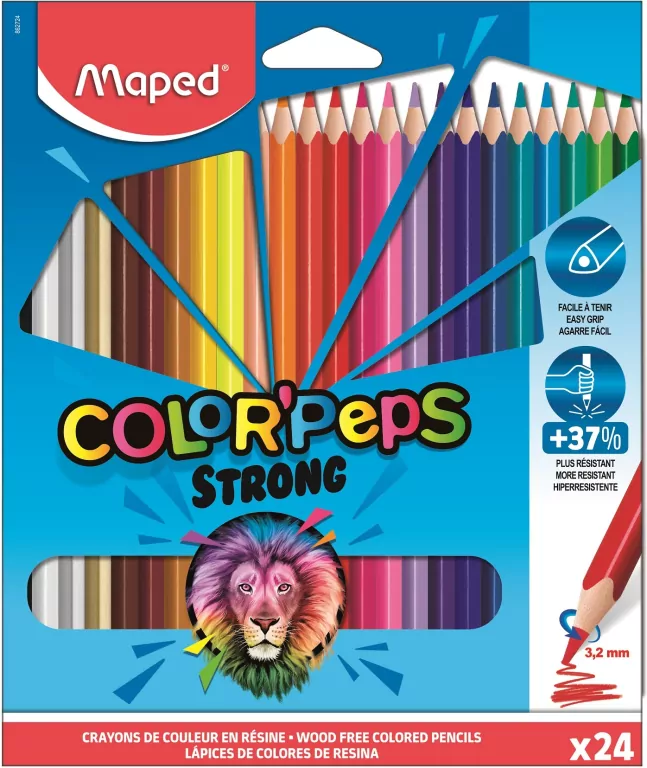 Kredki trójkątne. Colorpeps Strong 24 kolory - tantis.pl