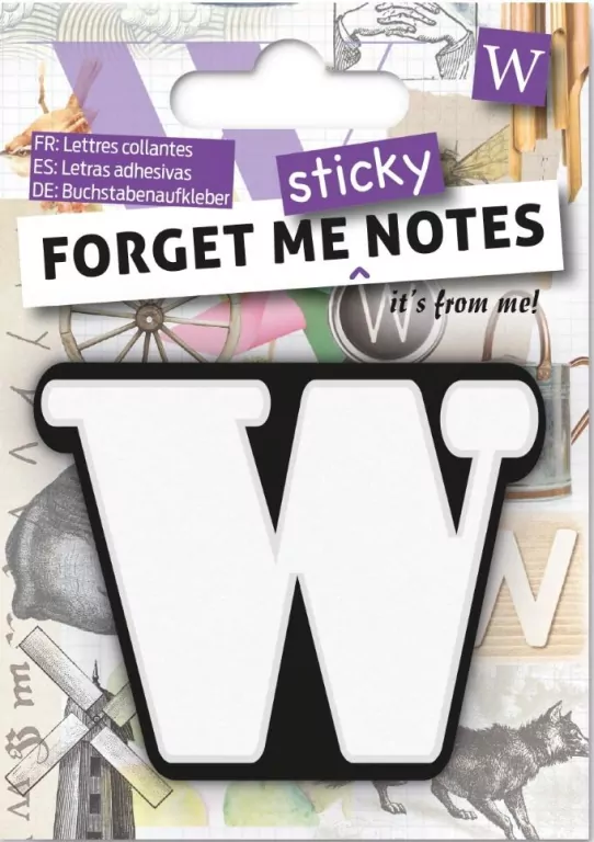 Forget me sticky. Notes kart samoprzylepne. Litera W - tantis.pl