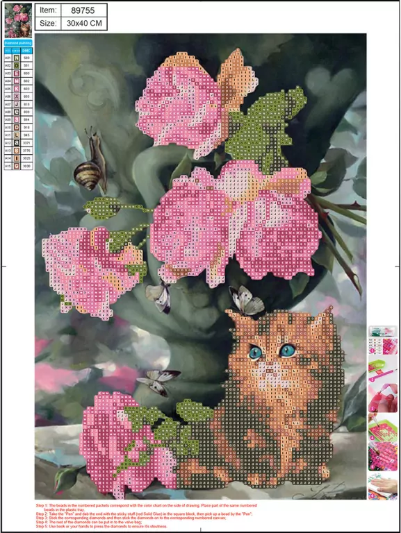 Mozaika diamentowa 5D 30x40cm Cat 89755 - tantis.pl