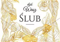 Karnet A5 Ślub Złote liście - tantis.pl