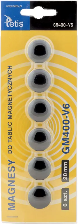 Tetis. Magnesy do tablic 20mm/6 czarne - tantis.pl