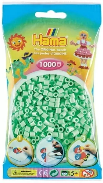 Hama Midi Koraliki w woreczku 1000 miętowe pastelowe - tantis.pl