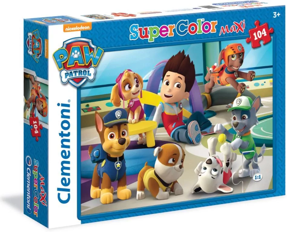 Clementoni. Puzzle 104. Maxi Super Kolor. Psi Patrol - tantis.pl