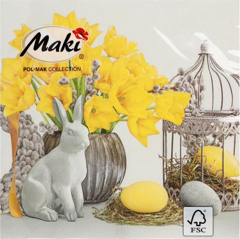 Serwetki 33x33cm Maki Wielkanoc op.  Pol-Mak - tantis.pl