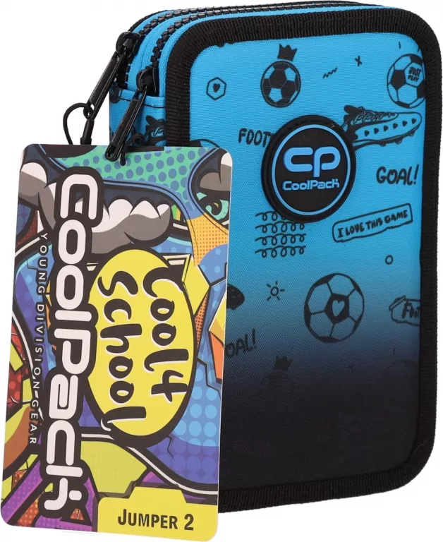 Coolpack, Piórnik podwójny z wyposażeniem Jumper 2 - Game Over Gradient Blue (F066008) - tantis.pl