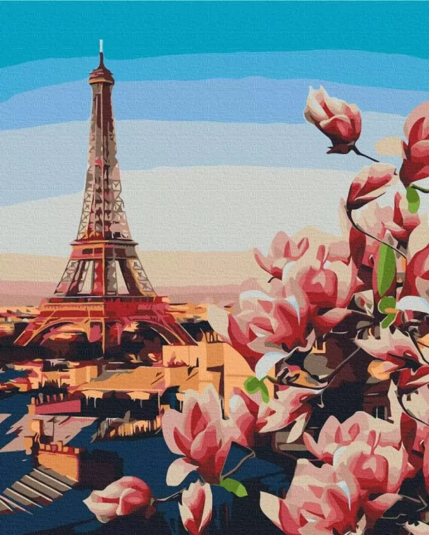 Malowanie po numerach - Paryskie Magnolie 40x50cm - tantis.pl