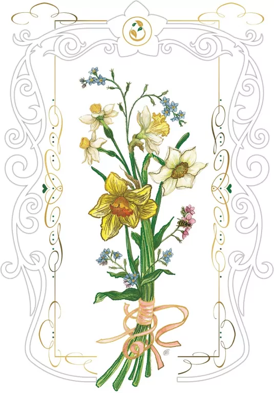 Karnet kwiaty żonkile 12x18 + koperta - tantis.pl