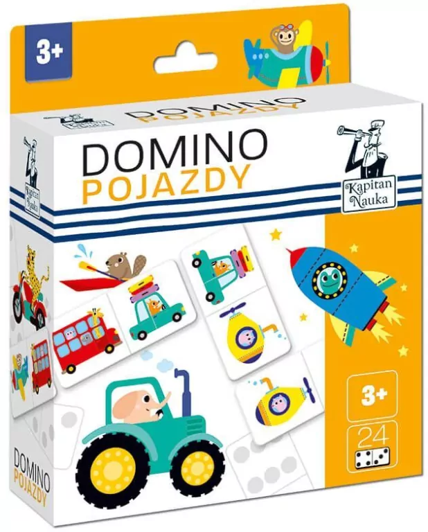 Pojazdy. Domino obrazkowe. Kapitan Nauka - tantis.pl