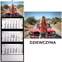 Kalendarz 2026 trójdzielny dziewczyna