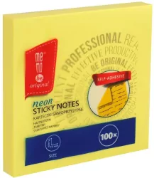 Bloczek samoprzylepny 75x75mm 100K neon MemoBe