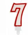 Świeczka cyferka 7 czerwony kontur - tantis.pl
