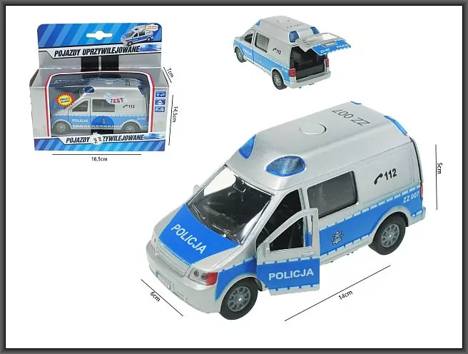 Auto Policja. Van z dźwiękiem 14cm - tantis.pl