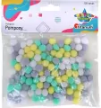 Pompony poliestrowe 10mm mix 120szt - tantis.pl
