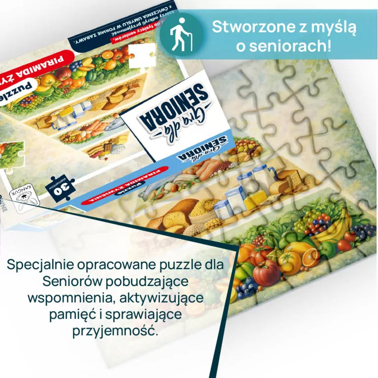 Gra dla Seniora. Puzzle Piramida Żywienia - tantis.pl