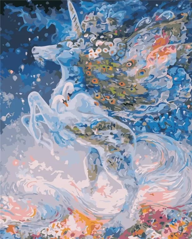 Malowanie po numerach. Magiczny jednorożec 40x50 - tantis.pl