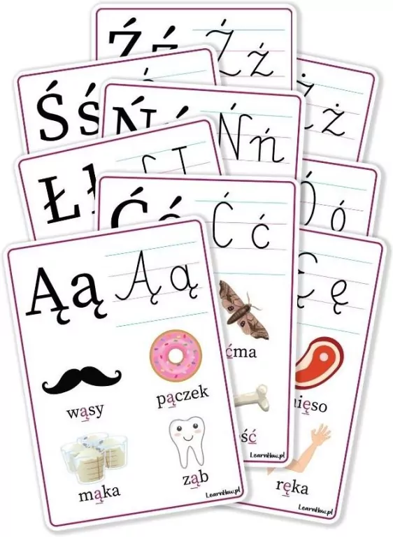 Plansze edu A4 - Alfabet rozszerzenie 9 kart - tantis.pl