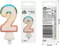 Świeczka cyfra 2 tęczowa 8,5cm - tantis.pl