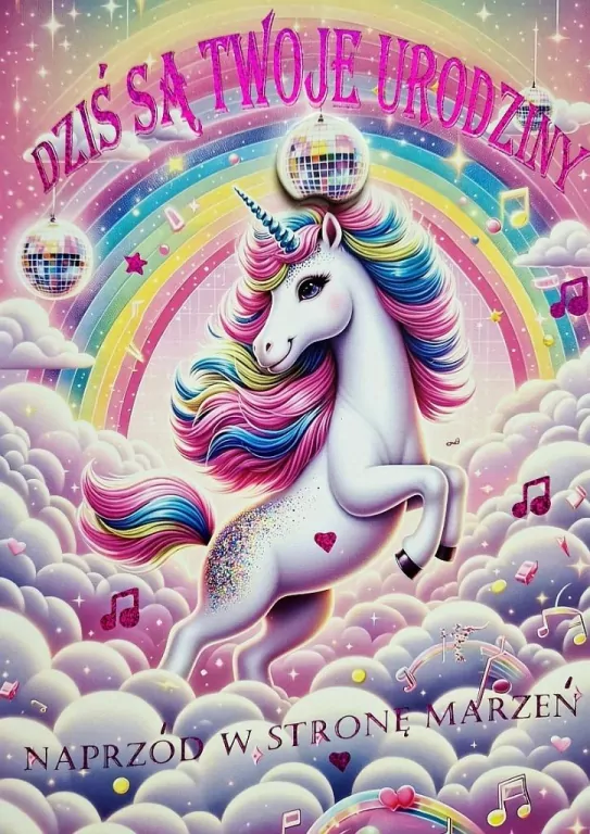 Karnet Urodzinki Jednorożec 3K - tantis.pl