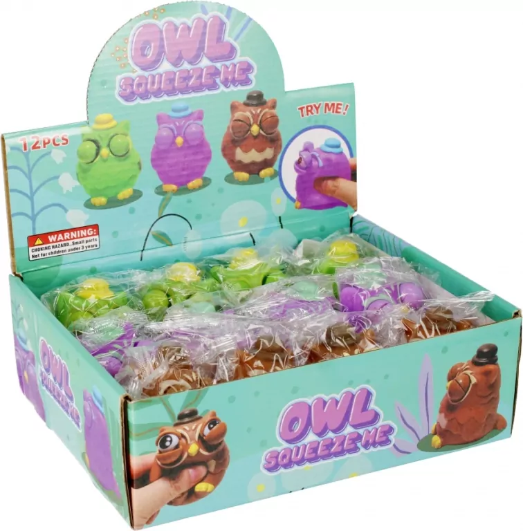 Zabawka wyciskana Sowa 7cm p12 531495 Mega Creative - tantis.pl
