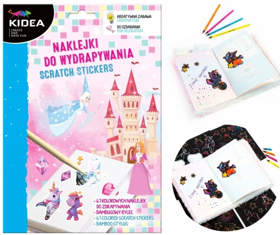 KIDEA. Naklejki do wydrapywania Magiczny Świat - tantis.pl