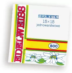 Serwetki papierowe gastronomiczne 15Ox15O, 800 sztuk, białe