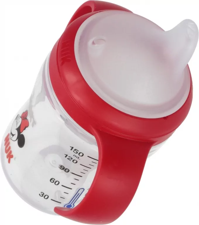 NUK. Butelka z uchwytem. 150 ml. 6 miesięcy. Minnie - tantis.pl