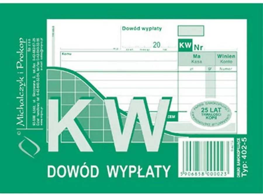 KW dowód wypłaty 402-5 - tantis.pl