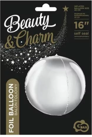 Balon foliowy B&C Kula srebrna 40cm - tantis.pl