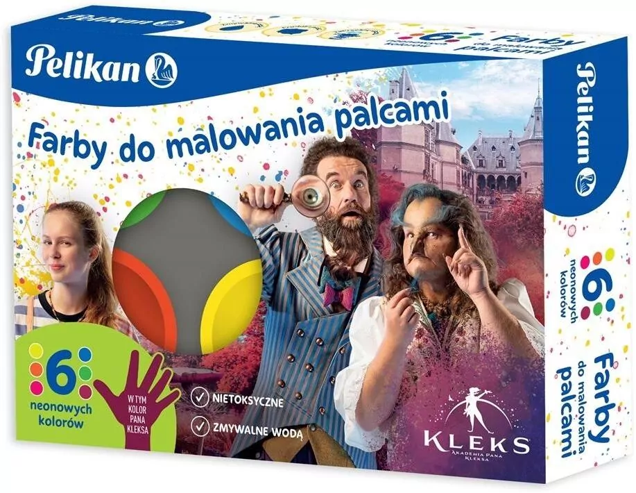 Farby do malowania palcami neon 6 kolorów - tantis.pl