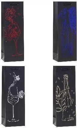 Torebka ozdobna na butelkę 12x36x9cm mix ROZETTE - tantis.pl