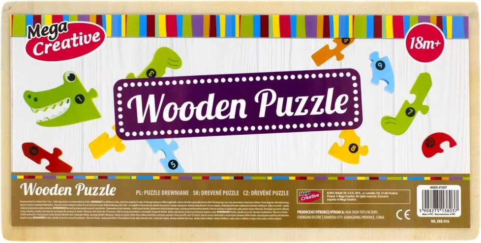 Układanka drewniana Żyrafa. 10 elementów - tantis.pl