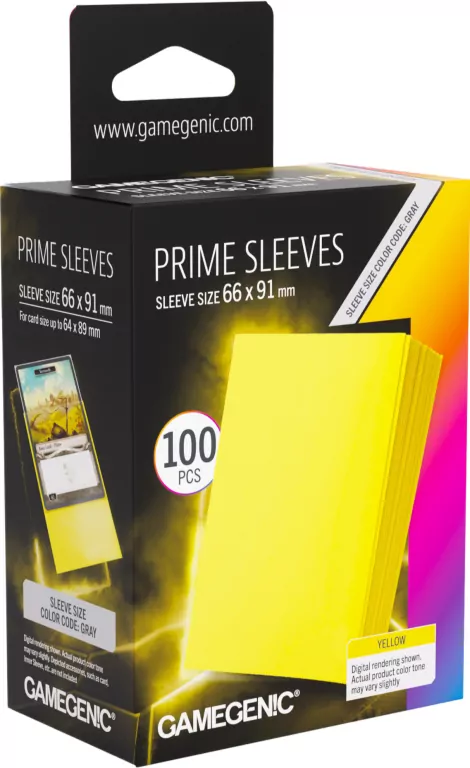 Gamegenic: Prime Sleeves (66x91 mm) - Yellow - 100 sztuk - tantis.pl