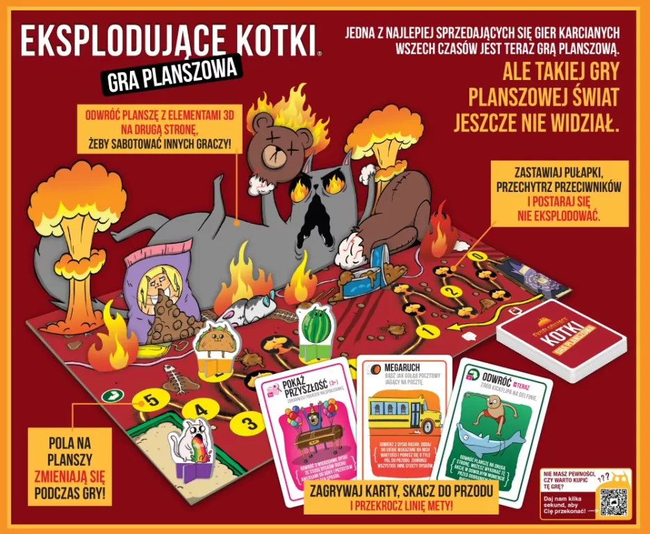 Eksplodujące Kotki: Gra planszowa - tantis.pl