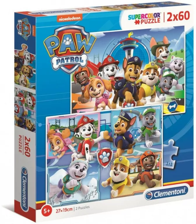 Clementoni. Puzzle 2x60. Paw Patrol - tantis.pl