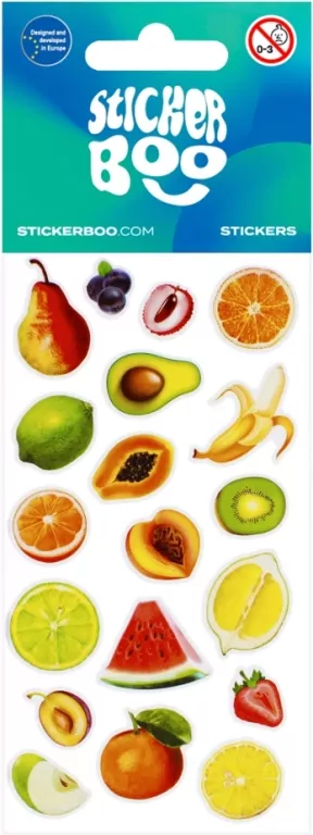 Sticker BOO. Naklejki Owoce 2 mix - tantis.pl