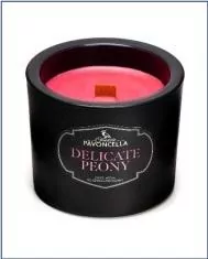 Świeczka sojowa Delicate Peony czarna 170g - tantis.pl