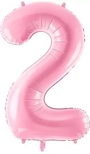 Balon foliowy 2 różowy 86cm - tantis.pl