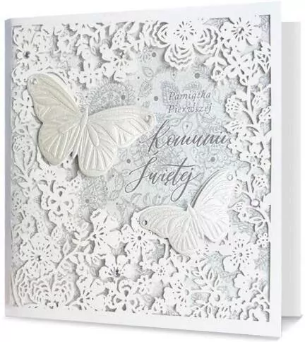Karnet kwadratowy. Pamiątka Pierwszej Komunii Świętej - tantis.pl