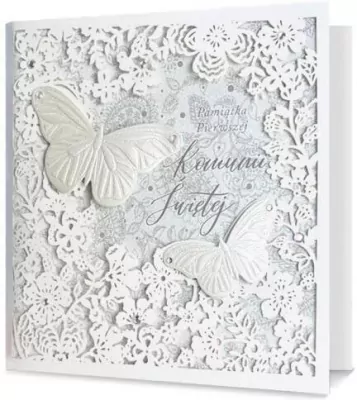 Karnet kwadratowy. Pamiątka Pierwszej Komunii Świętej