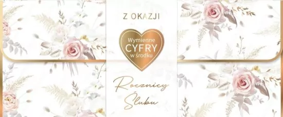 Karnet Rocznica Ślubu wymienne cyfry