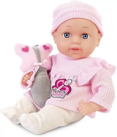 Lalka Natalia bobas z zabawką 33 cm - tantis.pl