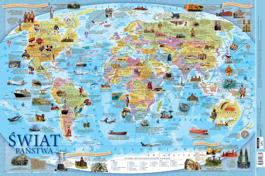 Podkładka na biurko Państwa świata dla dzieci - tantis.pl