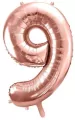 Balon foliowy cyfra 9 86cm różowe złoto - tantis.pl