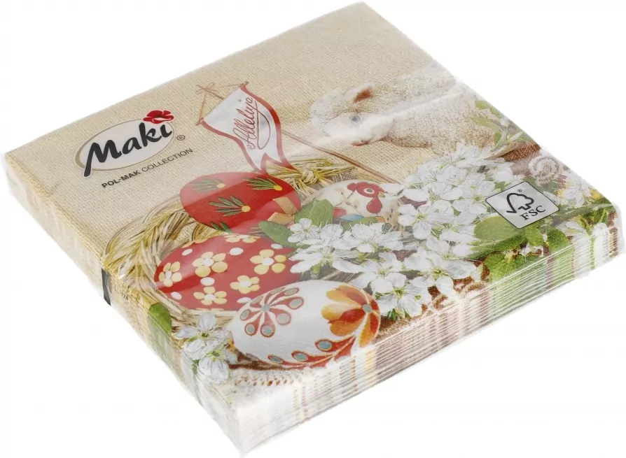 Serwetki 33x33cm Maki Wielkanoc op.  Pol-Mak - tantis.pl